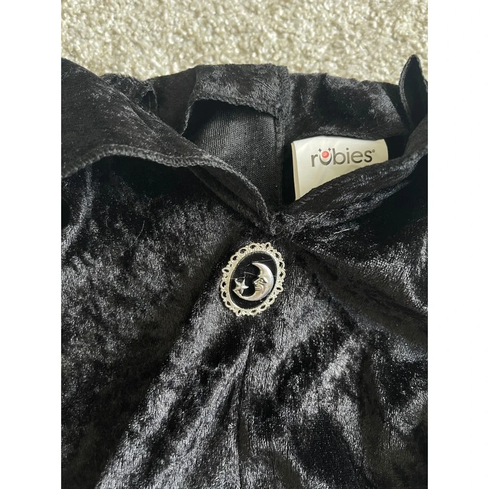 Rubies Coven Witch Costume Girls Medium 7-8 Black Velvet Dress Leggings Hat